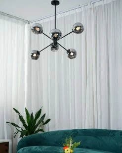 Vakkerlight Pendant Lights Staggered Glass 6-Light Chandelier