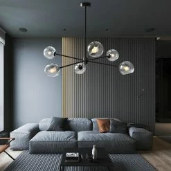 Vakkerlight Pendant Lights Staggered Glass 6-Light Chandelier