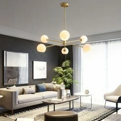 Vakkerlight Pendant Lights Staggered Glass 6-Light Chandelier