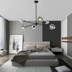 Vakkerlight Pendant Lights Staggered Glass 6-Light Chandelier