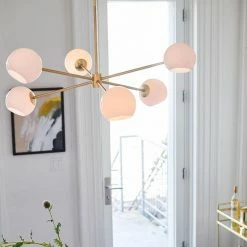 Vakkerlight Pendant Lights Staggered Glass 6-Light Chandelier