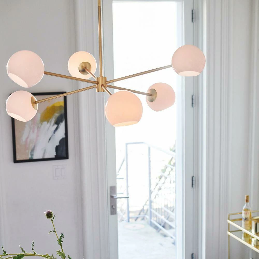 Vakkerlight Pendant Lights Staggered Glass 6-Light Chandelier