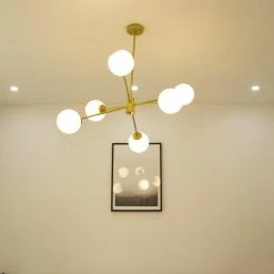 Vakkerlight Pendant Lights Staggered Glass 6-Light Chandelier