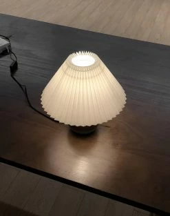 Vakkerlight Table Lamps Wooden Pleated Table Lamp
