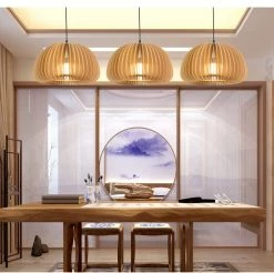 Vakkerlight Pendant Lights Wooden Pumpkin Pendant Lamp