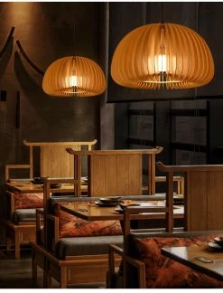 Vakkerlight Pendant Lights Wooden Pumpkin Pendant Lamp