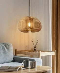 Vakkerlight Pendant Lights Wooden Pumpkin Pendant Lamp