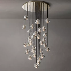 Vakkerlight Pendant Lights Crystal Ball Linear Round Chandelier